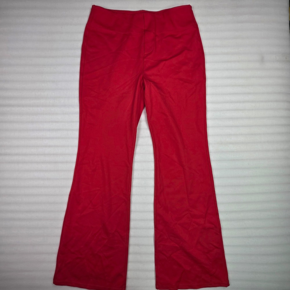 Halara Red High Waisted Flared Yoga Pants Leggings with Pockets Size Large reg